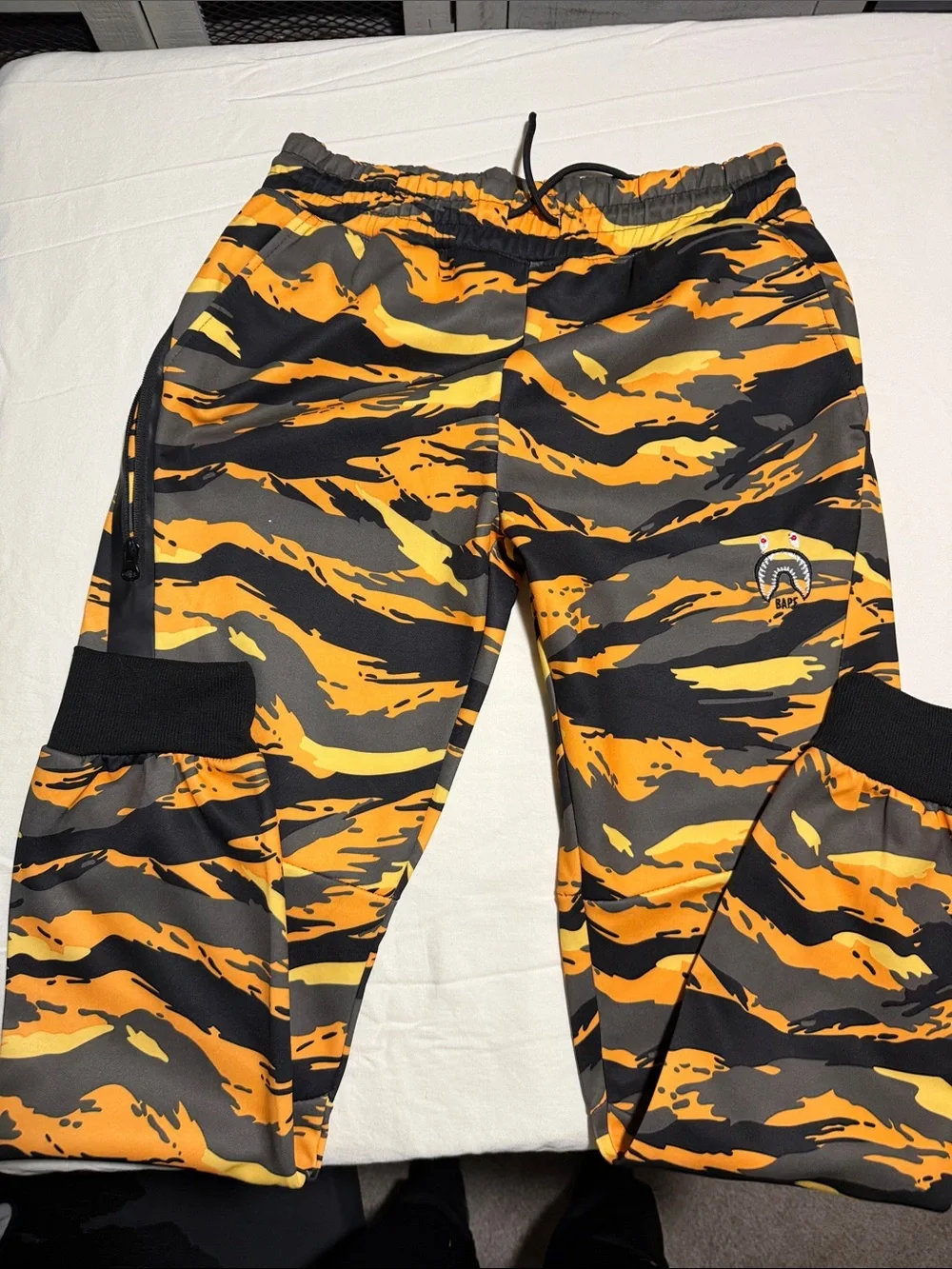 Bape? Orange and Black Tiger Stripe Zip-Up Hoodie